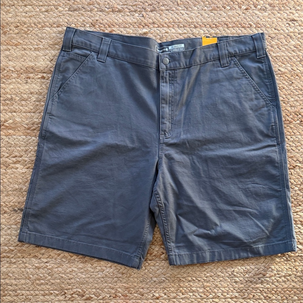 Men’s 42 Carhartt New Classic Charcoal Flat Front Casual Relaxed Rugged Short